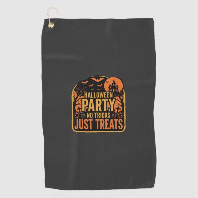 Serviette De Golf Conception de fête d'Halloween pas de tours juste  (Devant)