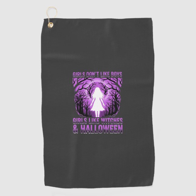 Serviette De Golf Conception de Halloween pour filles comme des sorc (Devant)