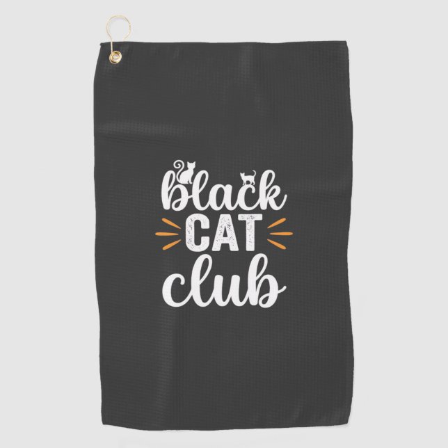 Serviette De Golf Conception de la fête d'Halloween du club du chat  (Devant)