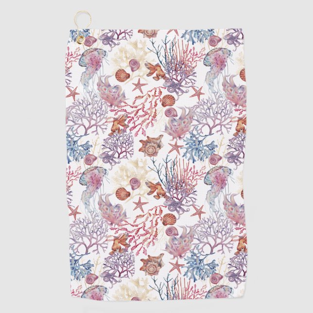 Serviette De Golf Conception de la série de composition de l'eau sou (Devant)