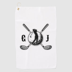 Serviette De Golf Conception de monogramme de golf minimaliste perso
