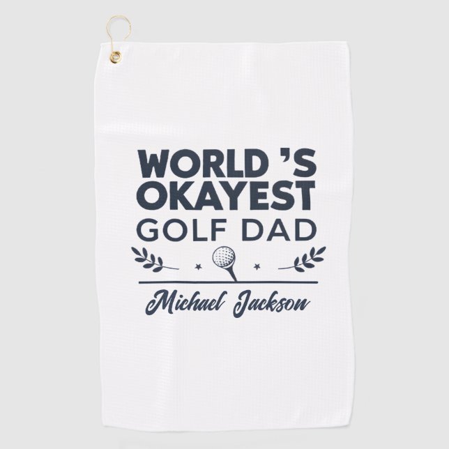 Serviette De Golf Conception de nom personnalisé pour le papa de gol (Devant)