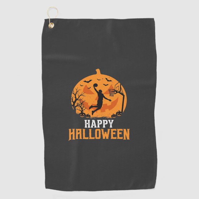 Serviette De Golf Conception de panier de basketball Halloween Dunk  (Devant)