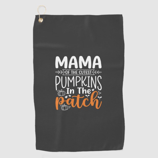 Serviette De Golf Conception de patch de citrouilles maman Halloween (Devant)