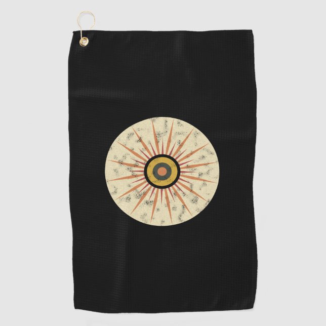 Serviette De Golf Conception de soleil levant rétro boho (Devant)
