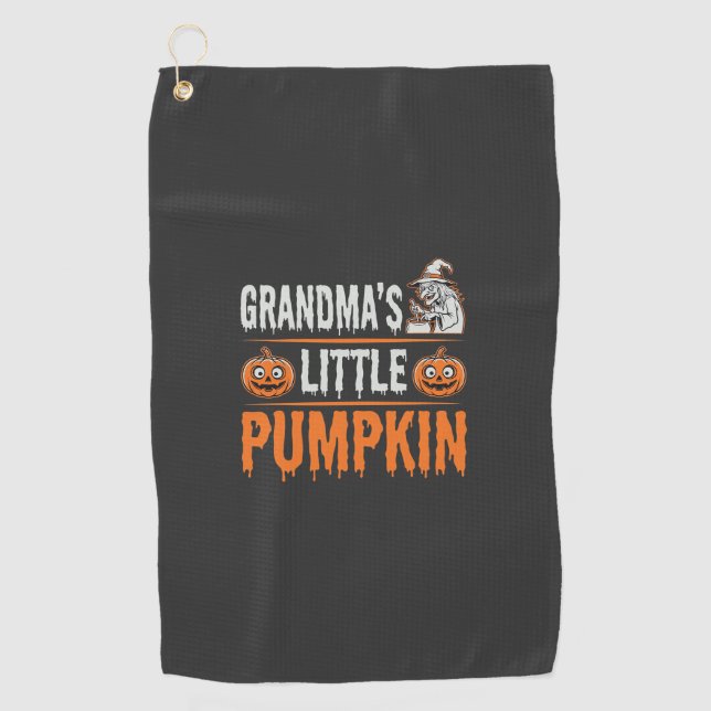 Serviette De Golf Conception de sorcière d'Halloween de petit citrou (Devant)
