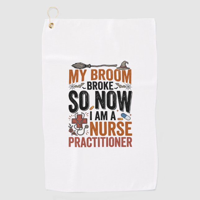 Serviette De Golf Conception de sorcière d'infirmière praticienne dr (Devant)