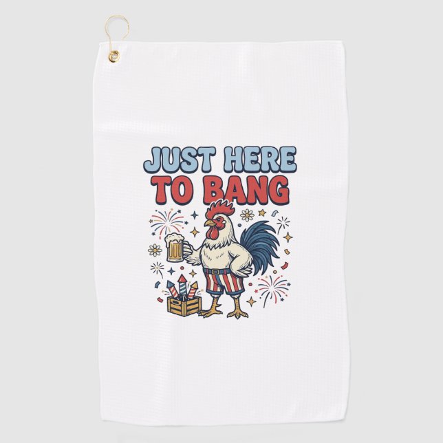 Serviette De Golf Conception de T-shirt de Bière de Feux d'Artifice  (Devant)