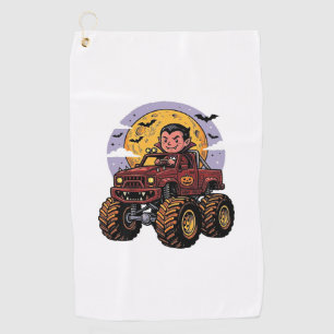Serviette De Golf Conception de T-shirt Halloween de camion monstre 