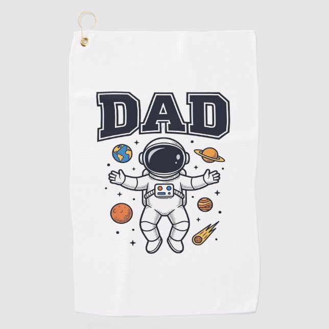 Serviette De Golf Conception de T-shirt Vector Space Astronaute Papa (Devant)