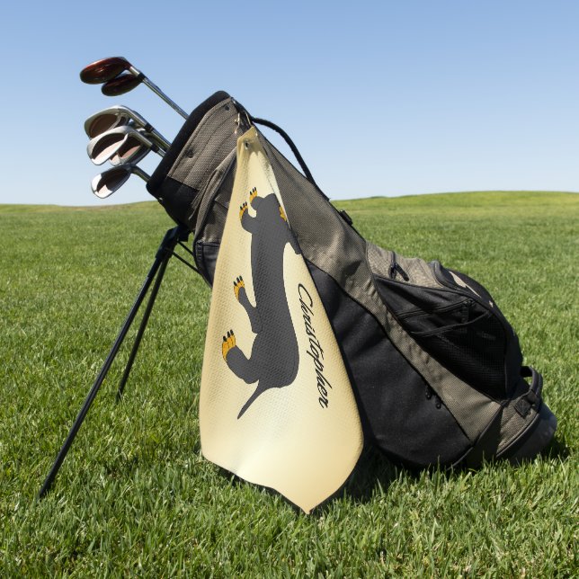 Serviette De Golf Conception de teckel personnalisée (Vert)