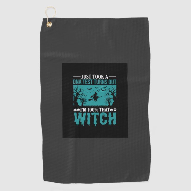Serviette De Golf Conception de test ADN de sorcière d'Halloween (Devant)