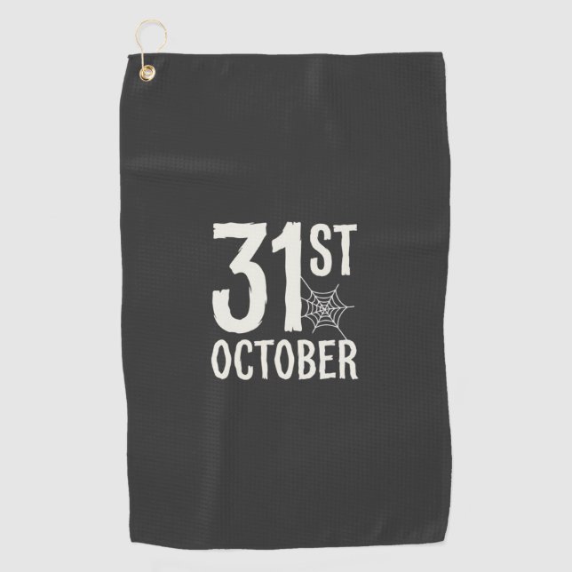 Serviette De Golf Conception de toile d'araignée Halloween 31 octobr (Devant)