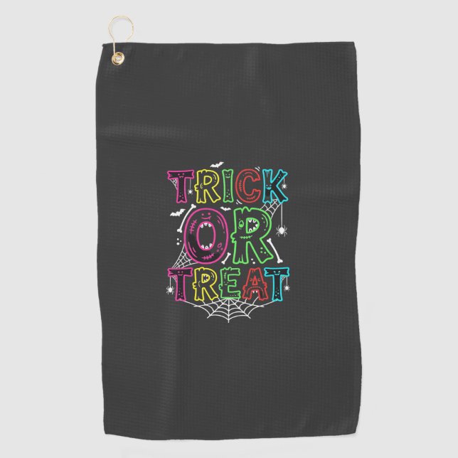 Serviette De Golf Conception de toile d'araignée Halloween Trick or  (Devant)