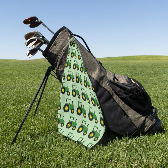 Serviette De Golf Conception de tracteur vert sur fond de couleur au (Vert)