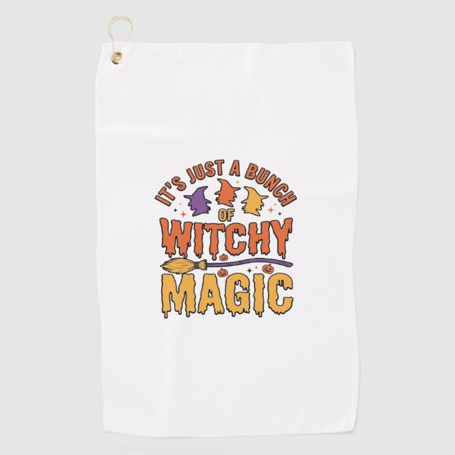 Serviette De Golf Conception de typographie Halloween magique ensorc (Devant)