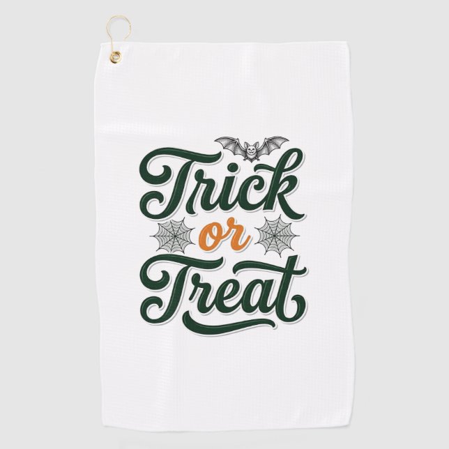 Serviette De Golf Conception de typographie Halloween Trick Or Treat (Devant)