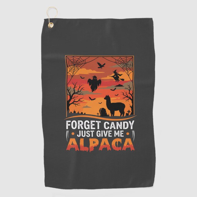 Serviette De Golf Conception de vecteur d'alpaga de Halloween oublie (Devant)
