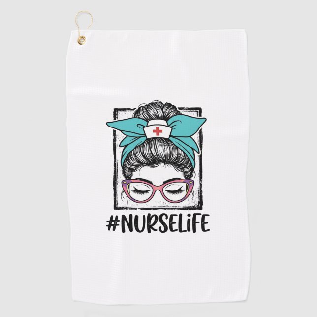 Serviette De Golf Conception de vecteur d'arc-en-ciel de nœud désord (Devant)