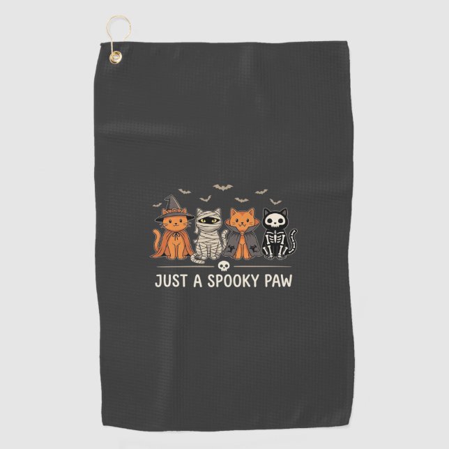 Serviette De Golf Conception de vecteur de costume de chat Halloween (Devant)