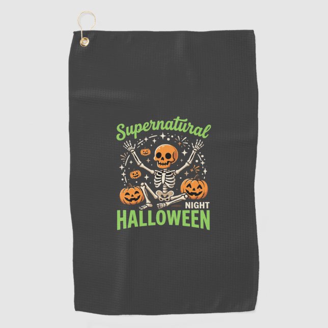 Serviette De Golf Conception de vecteur de Halloween de squelette su (Devant)