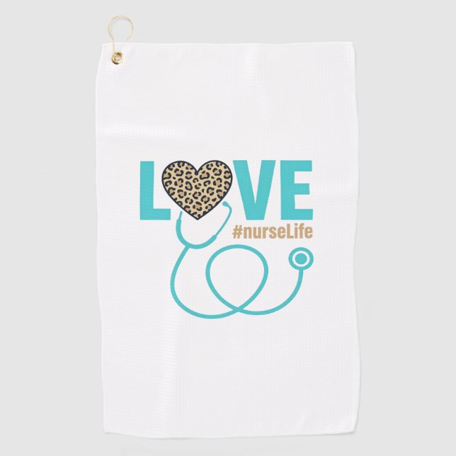 Serviette De Golf Conception de vecteur de stéthoscope léopard d'amo (Devant)
