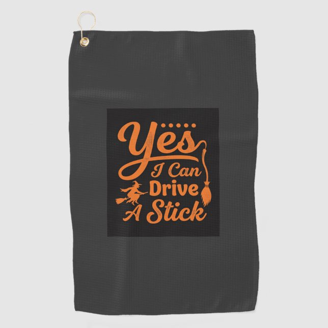 Serviette De Golf Conception d'Halloween Oui Je Peux Conduire Un Bât (Devant)