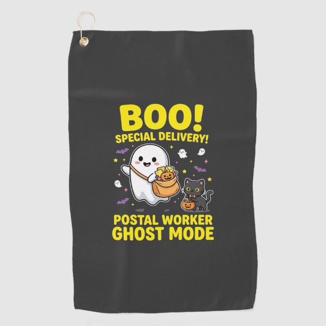Serviette De Golf Conception d'Halloween pour les travailleurs posta (Devant)