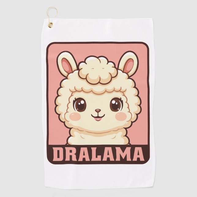 Serviette De Golf Conception d'illustration de lama mignon (Devant)