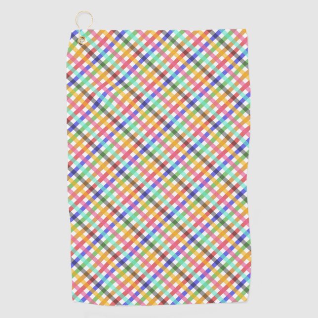 Serviette De Golf Conception multicouleur En vichy Motif Plaid (Devant)