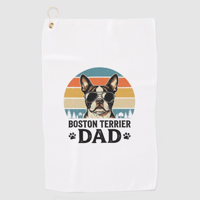 Serviette De Golf Conception Papa Boston Terrier Amant de Chien Vint (Devant)