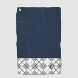 Serviette De Golf Conception personnalisée en bleu, blanc et gris |