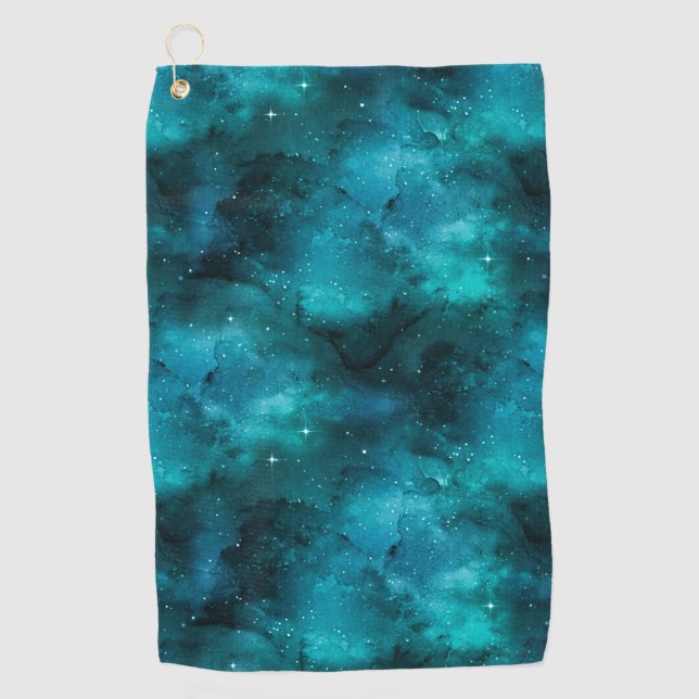 Serviette De Golf Conception Série Galaxie Sarcelle 7  (Devant)