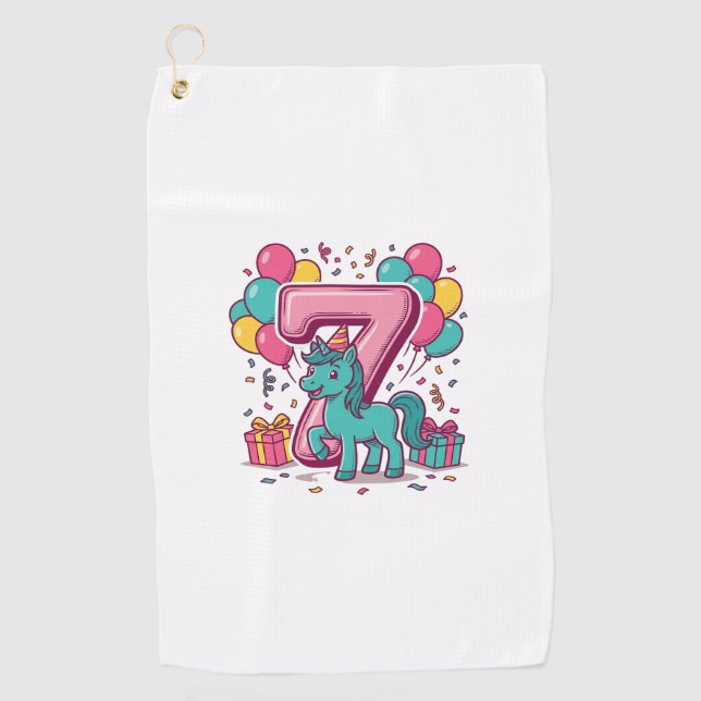 Serviette De Golf Conception vectorielle de poney mignon pour la fêt (Devant)