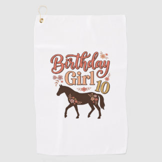 Serviette De Golf Conception vectorielle florale de cheval 10 pour f