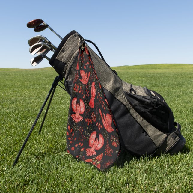Serviette De Golf Conceptions de motifs floraux et feuillus vibrants (Vert)
