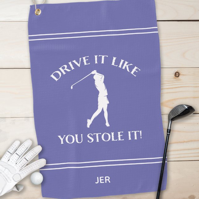 Serviette De Golf Conduisez-la Comme Si Vous L'Aviez Volée Monogramm (Créateur téléchargé)
