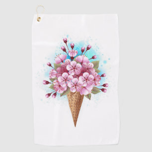 Serviette De Golf Cône rose Sakura crème glacée gaufre