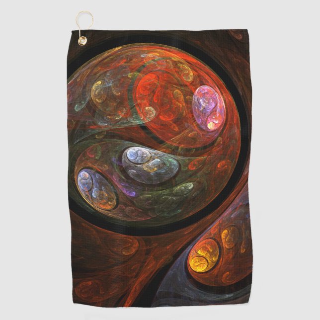 Serviette De Golf Connexion fluide Art abstrait cosmique moderne (Devant)