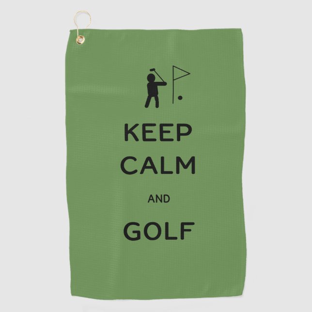 Serviette De Golf Conserver le calme et le golf (Devant)
