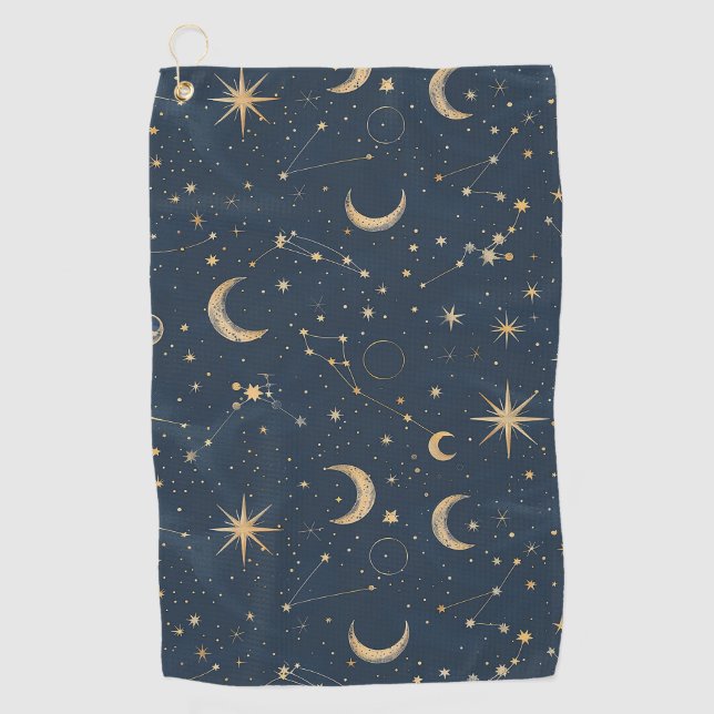Serviette De Golf Constellation céleste - Nuit étoilée (1) (Devant)