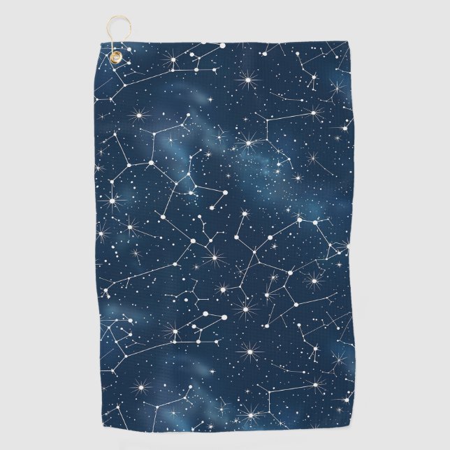 Serviette De Golf Constellation céleste - Nuit étoilée (4) (Devant)