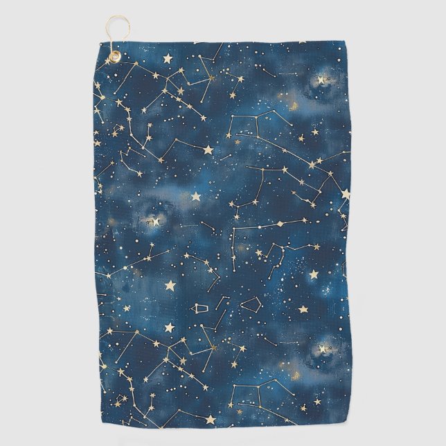 Serviette De Golf Constellation céleste - Nuit étoilée (6) (Devant)