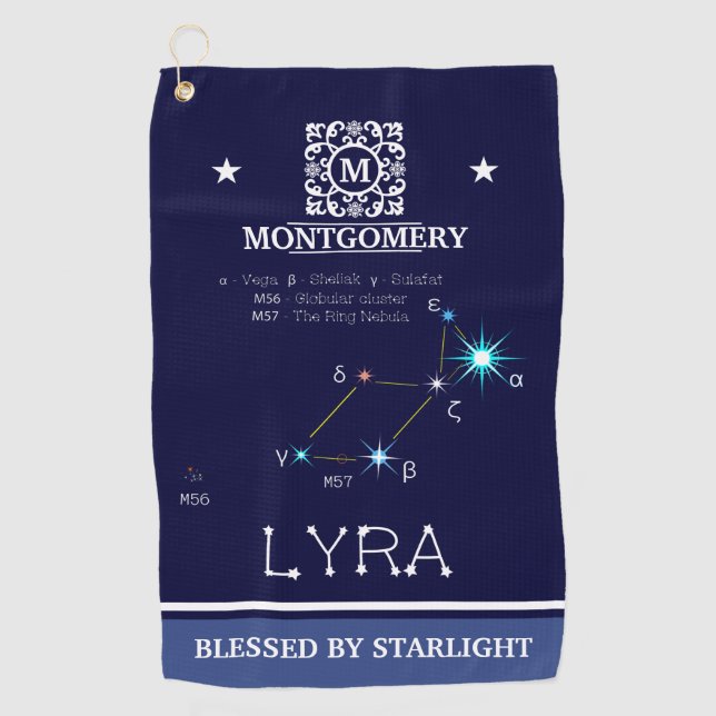 Serviette De Golf Constellation de l'hémisphère Nord Lyra (Devant)