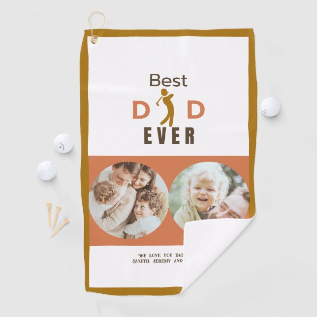 Serviette De Golf Cool moderne photo Golfer Meilleur papa jamais Fêt (En situation)