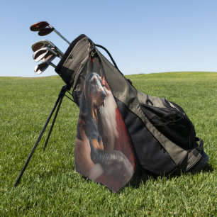 Serviette De Golf Coonhound Bluetick avec Noël au Père Noël