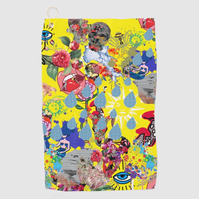 Serviette de golf Copenhagen Mashup jaune (Devant)