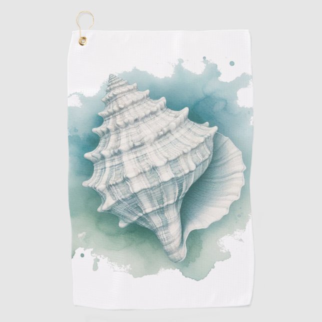 Serviette De Golf Coquillage côtier/nautique (Devant)