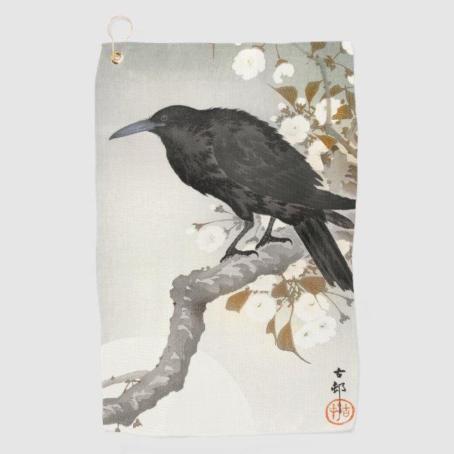 Serviette De Golf Corbeau Koson Japon Oiseau Corbeau (Devant)