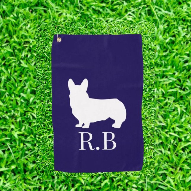 Serviette De Golf Corgi Cadeaux Idées Blue Navy (Tee off in style and show off your passion today!)